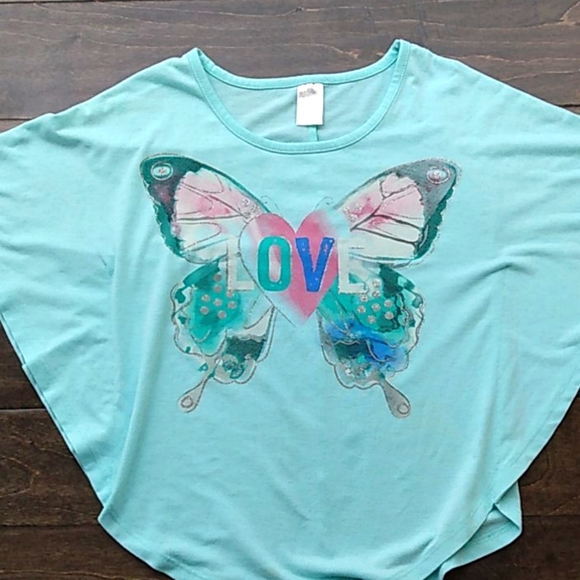 Miss Understood teal stingray sleeve shirt - Picture 2 of 3